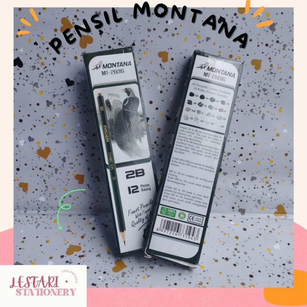 

Pensil Montana | Pensil Murah | MT-2B01G | Pensil 2B Lestari Stationery