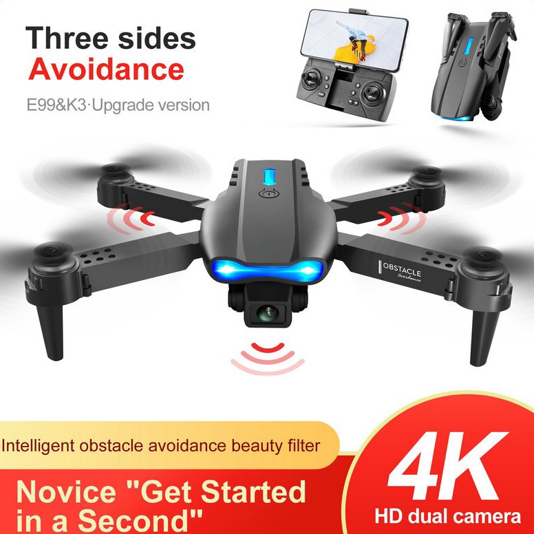 Oke Pr Baterai Gratis 223 TERBARU Drone E99 PRO Mini Drone Dual Kamera Drone Mini RC 4K HD Kamera WI