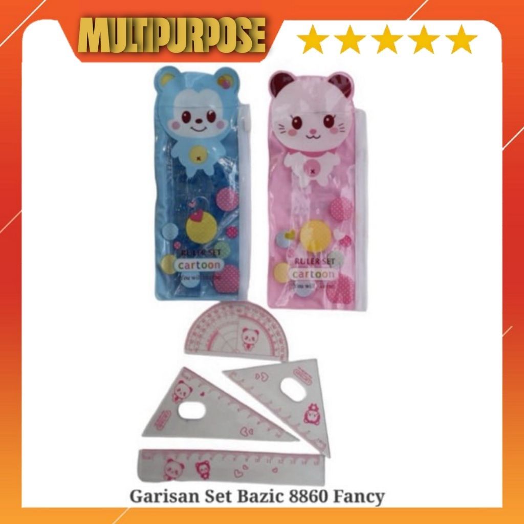 

GARISAN SET ISI 4 / PENGGARIS SET / RULER SET FANCY 4in1