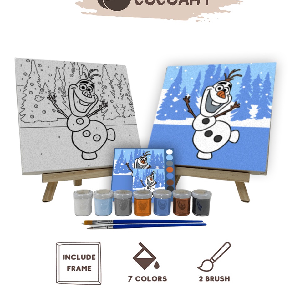 

Paint By Number Kit Winter Olaf Cocoart I Kanvas 2 x 2 cm