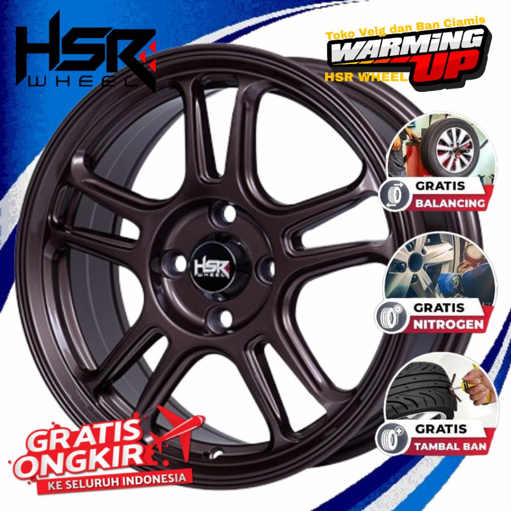 Velg Mobil Ring 15 4x100 HSR NX SPO R15 Baut 4 untuk Jazz Agya Sigra Calya Corolla Soluna