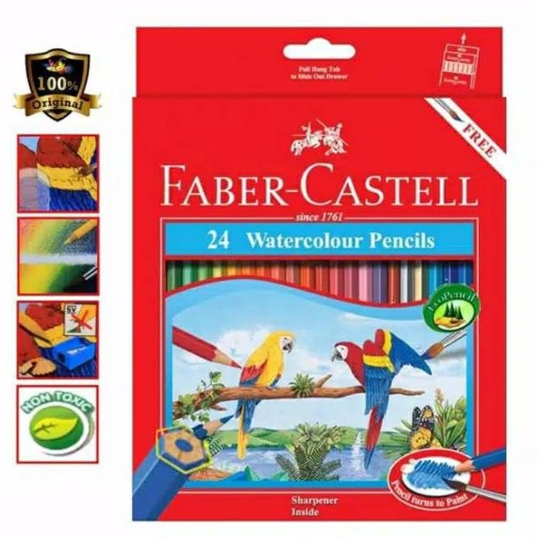 

Terjangkau Pensil Warna Watercolour Faber Castell 24 Warna