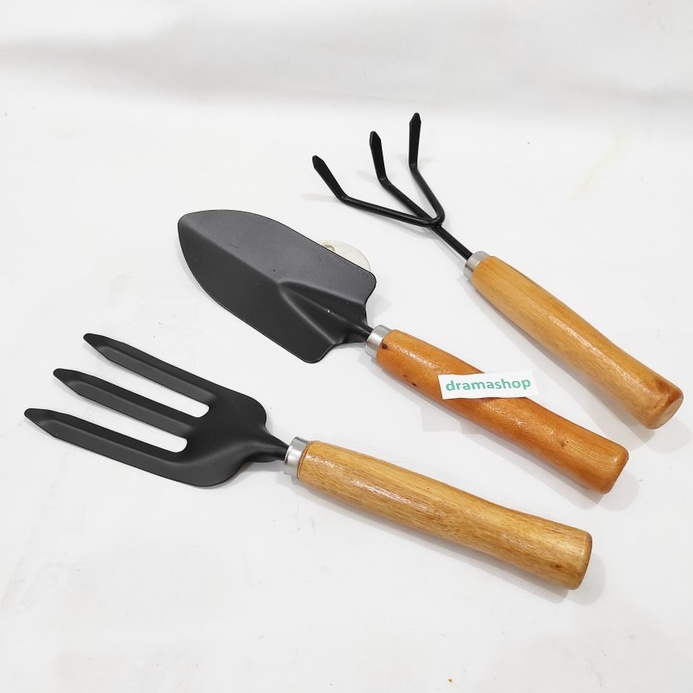GROSIR Sekop Skop garpu garukan kecil sedang Taman tanaman kebun Berkebun set 3pcs