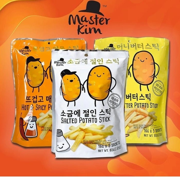 

Terlaris Master Kim potato snack Salted Spicy Honey butter potato chips french fries 8grm
