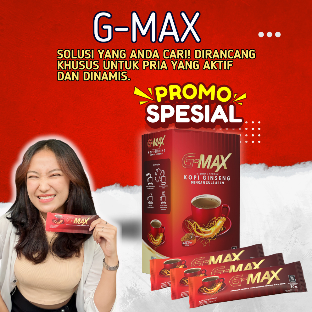 

G-MAX Kopi Gingseng gula aren Pria Kopi Kuat Tahan Lama Penambah Stamina Durasi Pria sudah bpom