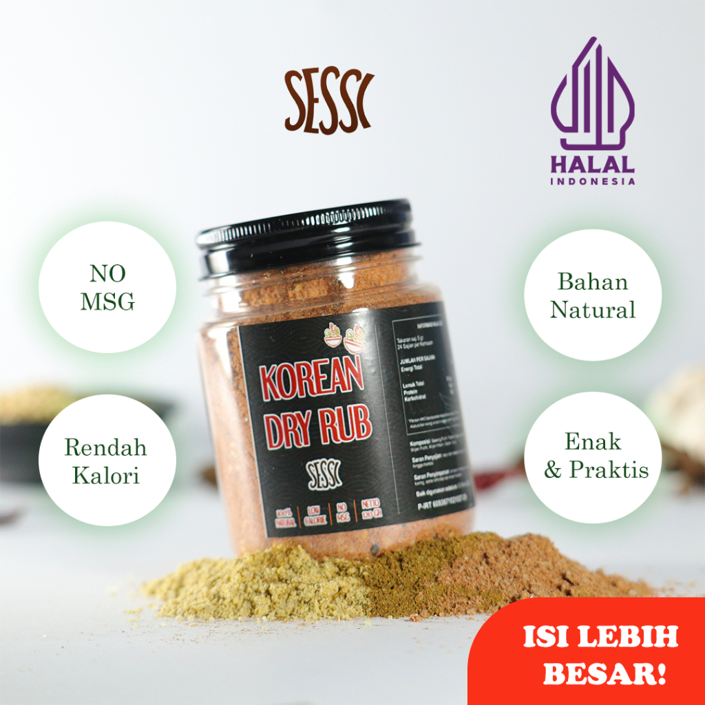 

Sessi Bumbu Diet Rendah Kalori Marinasi Instan Rasa Korean Dry Rub - NO MSG