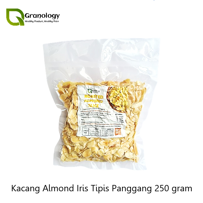 

(Kemasan Vakum) Roasted Almond Slice / Kacang Almond Slice Oven (250 gram) by Granology