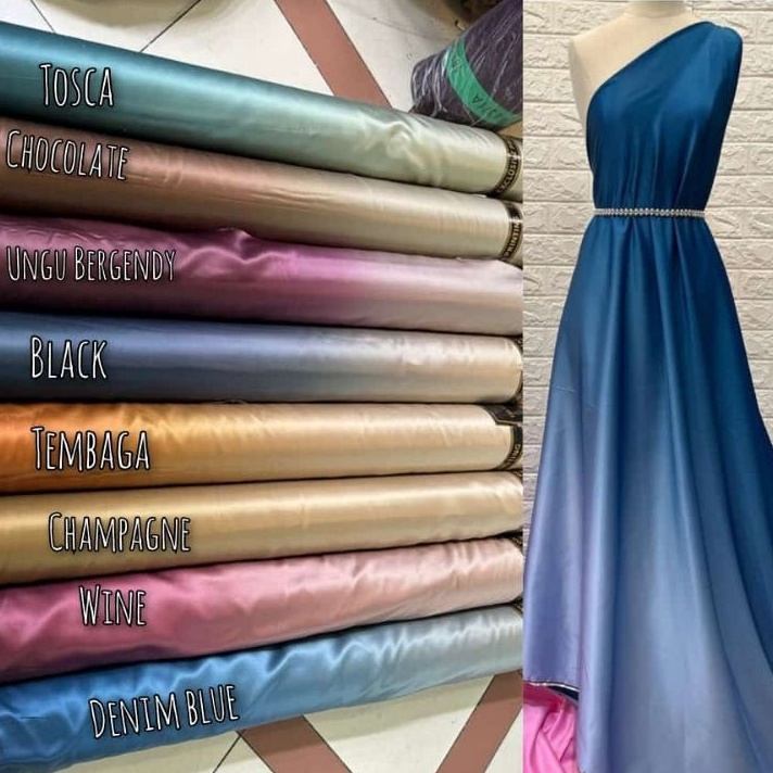 Terlaris KAIN SATIN ARMANI GRADASI OMBRE PREMIUM QUALITY  SATIN ARMANI OMBRE SILK ARMANI SILK GRADAS
