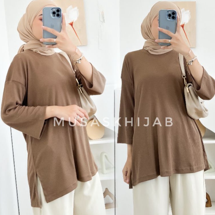 Laris TUNIK OVERSIZED  TUNIK KAOS RIB OVERSIZED  TUNIK KAOS FIT TO JUMBO