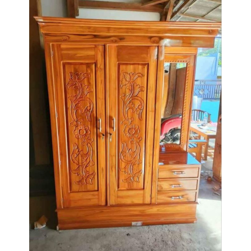 lemari kombinasi meja rias kayu jati