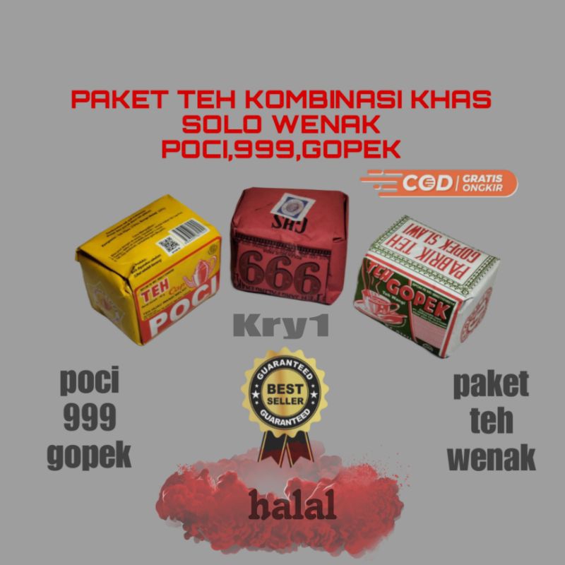 

Teh khas solo kombinasi wenak poci + 999 + gopek teh wedangan solo