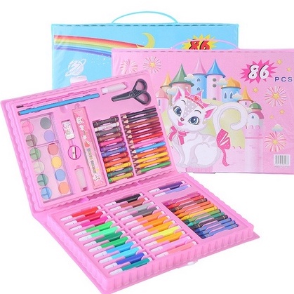 

NG Stationary Set isi 86 pcs Pensil Crayon Warna Cat Air Perlengkapan Sekolah Menggambar Anak Alat Warna