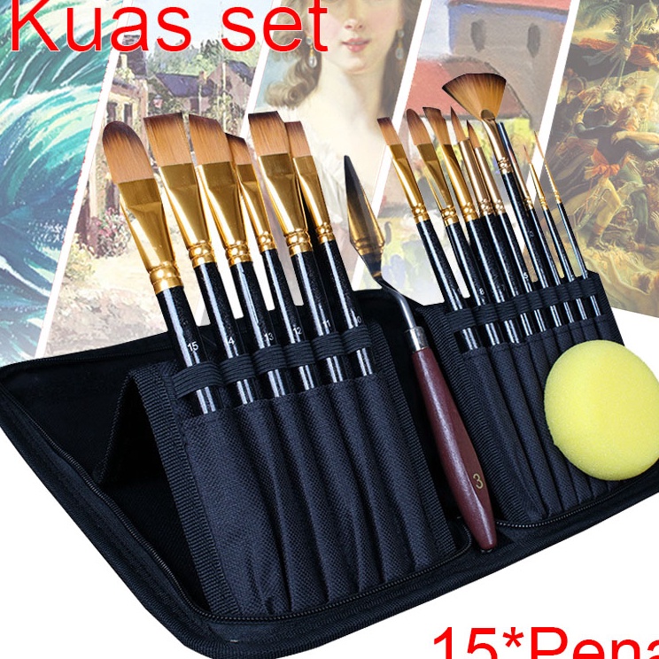 

GAGALU Art Brush Set Kuas Lukis BRS12 SET Kuas Alat Lukis Set Lengkap Mixing