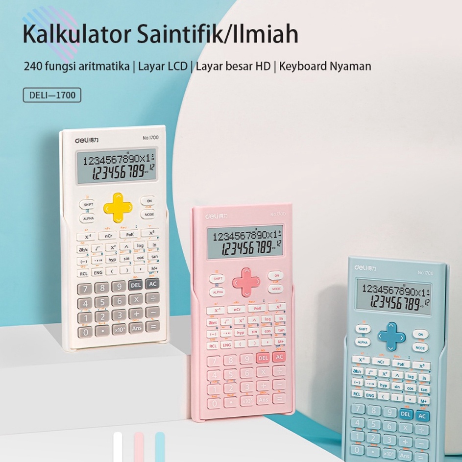 

Produk DODORY DELI1 Calculator Scientific Kalkulator 24 Fungsi Kalkulasi 3 Warna 17