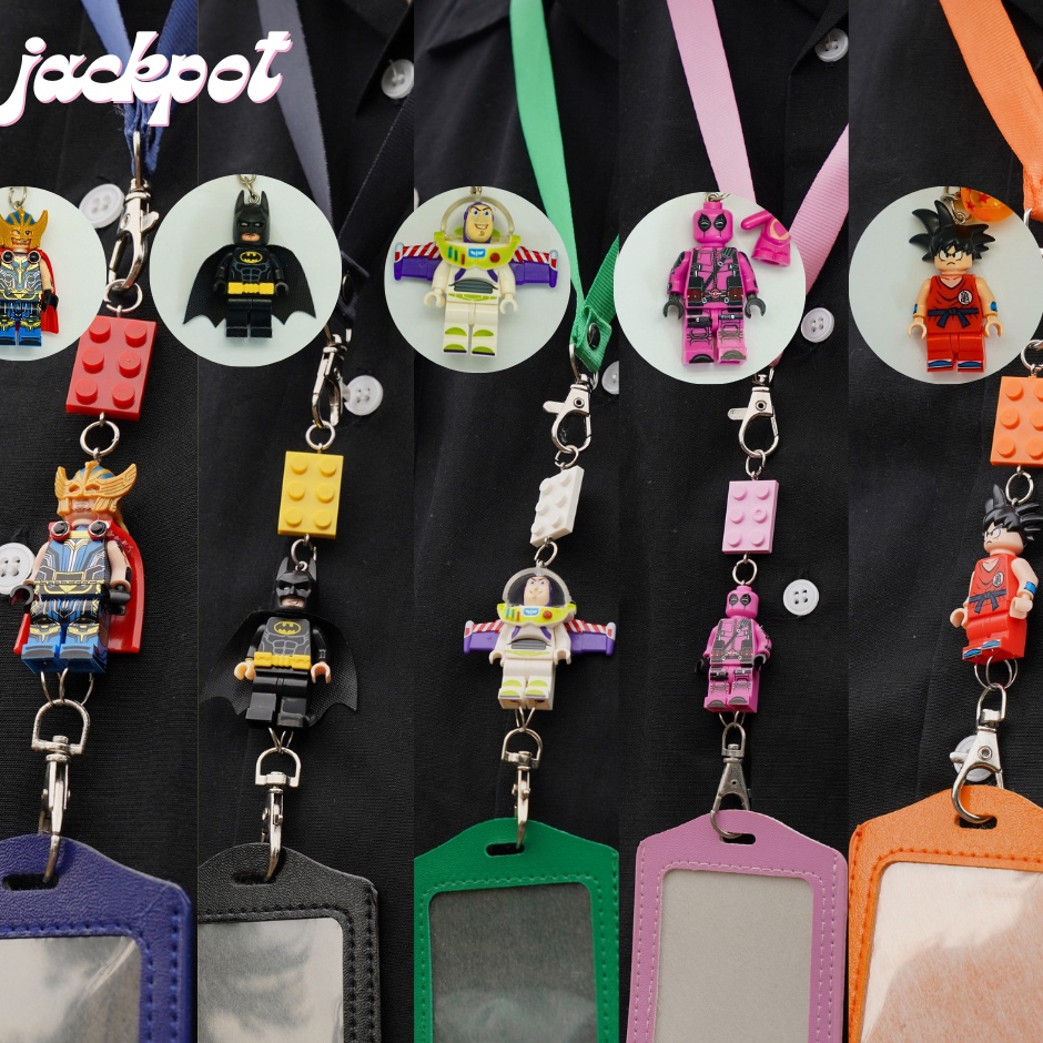 

Inovatif Lanyard ID Holder Minifigure Series Name Tag Lucu Marvel DC Series Toy Story Series Naruto Series One Piece Series StarWar Series Dragon Ball Series Disney Series