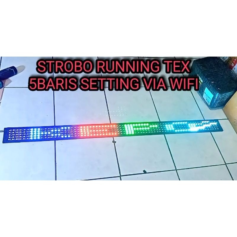 Lampu Kaca Led Strobo Text RGB 140cm 5Baris 12/24Volt
