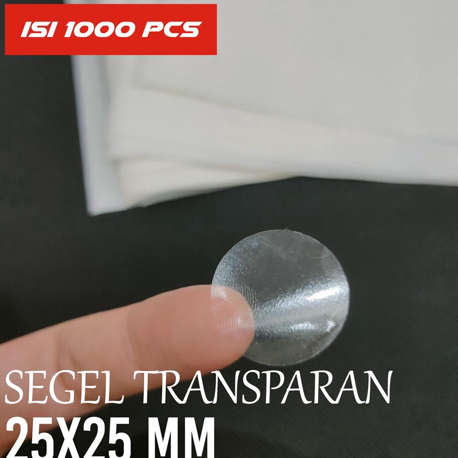 

Sticker Bulat Transparan 25 mm Segel Box Packaging Diameter 25 cm isi 1 PCS