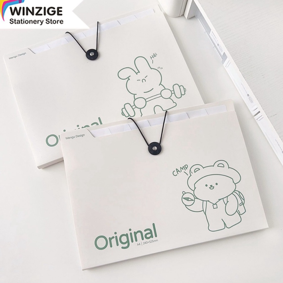

Murah Banget Winzige Tas File A4 8 Sekat Indeks Bahan Lucu Document Bag A4 Cute File Folder Organizer