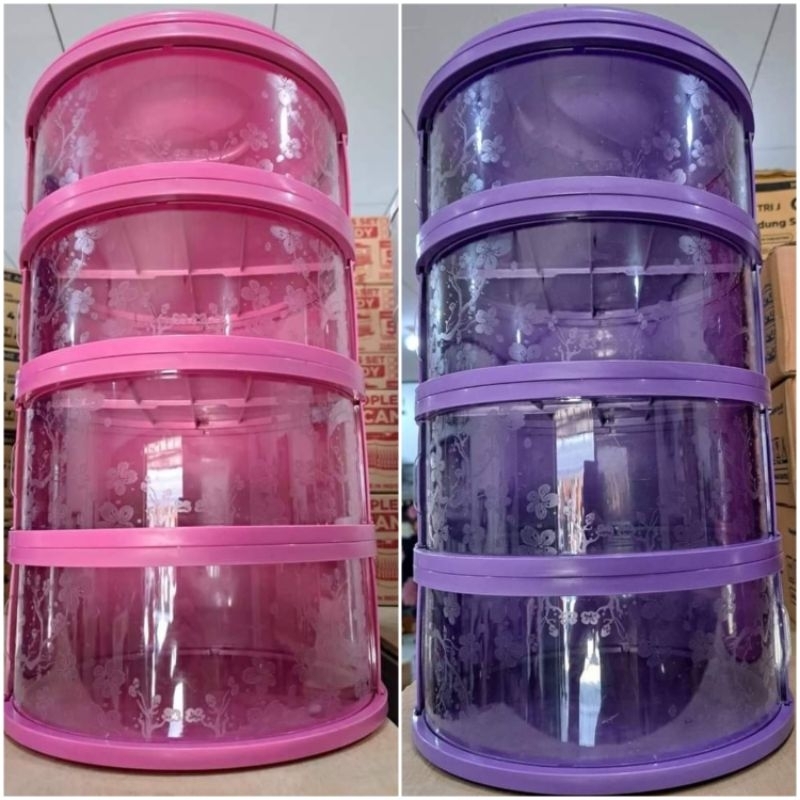 Warna Pink,Ungu ✅ Tudung Saji TRI J 4 Susun Non Rakit