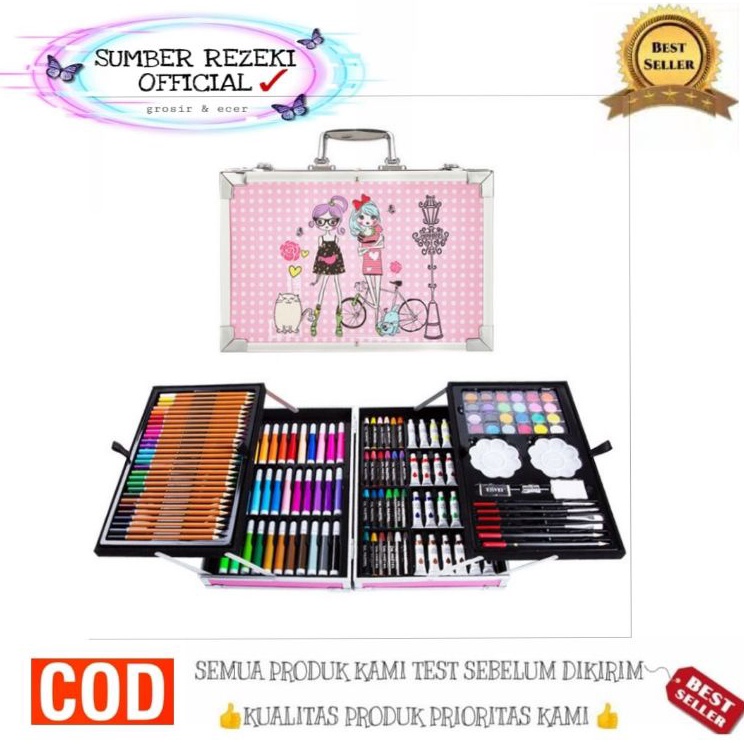 

SR Crayon Art Set 145 pcs koper Set Crayon Mewarnai Anak Alat menggambar 145 pcs