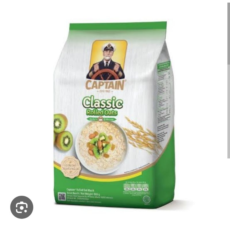 

Captain Oat Rolled 800gr/gandum utuh/quaker biji utuh