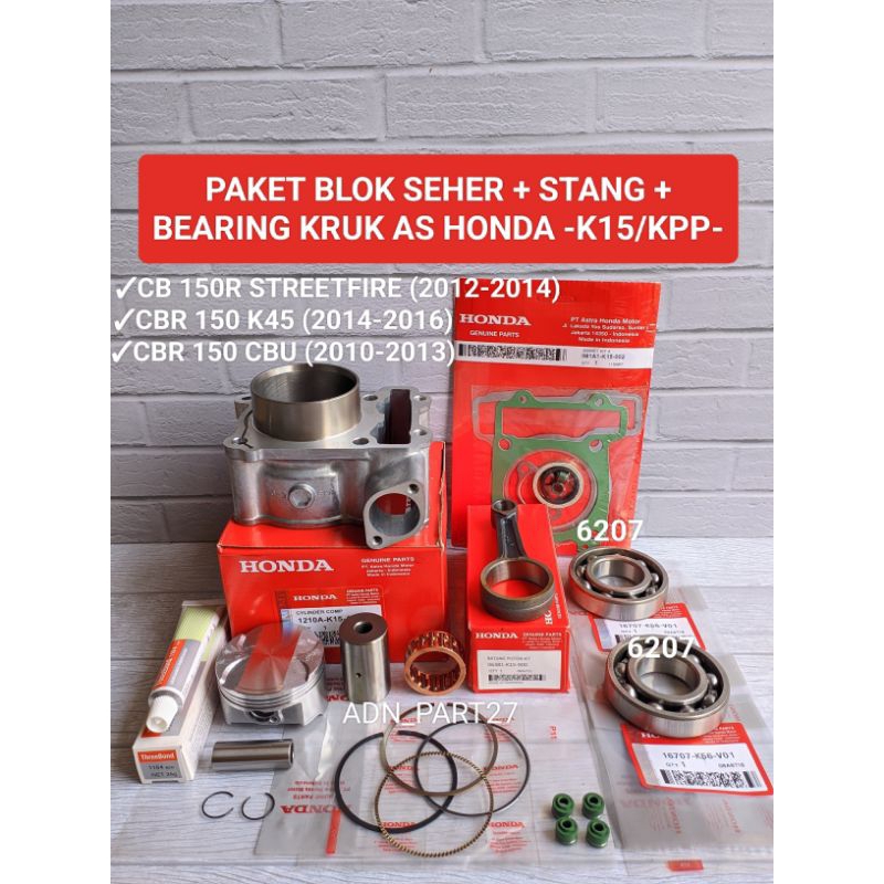 Paket blok seher + stang (K15) CB 150R STREETFIRE/CBR 150 K45/CBR 150 CBU lama