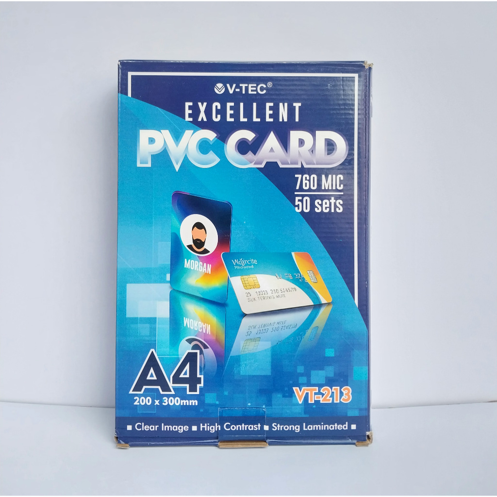 

PVC id card V-TEC 0.76mic 1dus 50set