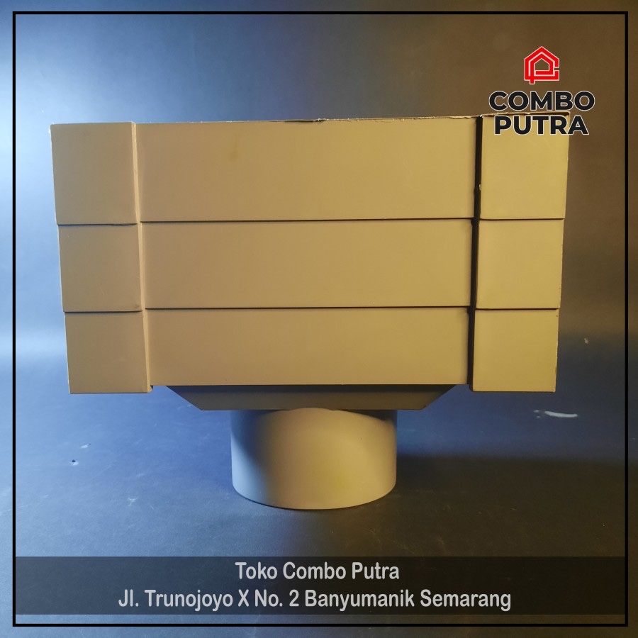 Corong Pembuangan Talang Air Kotak PVC Abu Abu Maspion 140
