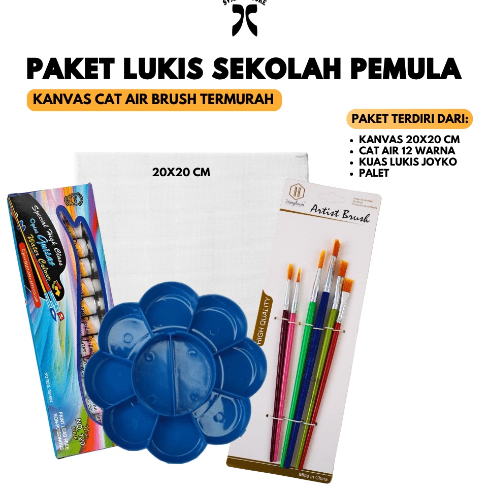 

Harga Murah PAKET LUKIS SEKOLAH Pemula Kanvas Cat Air Brush Termurah Svmmerink