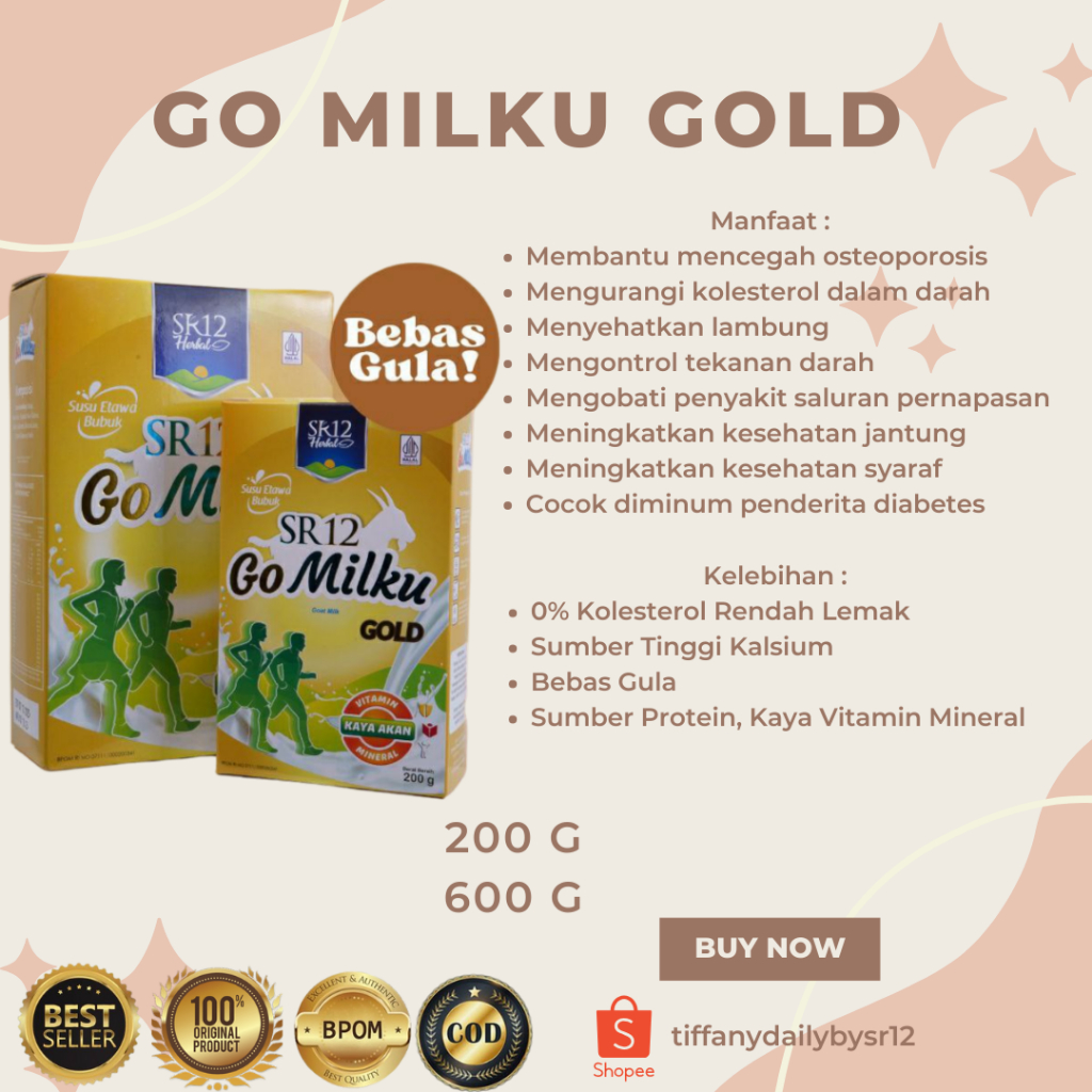 

Gomilku Gold SR12 Susu Kambing Etawa Rendah Lemak Tinggi Kalsium Bebas Gula
