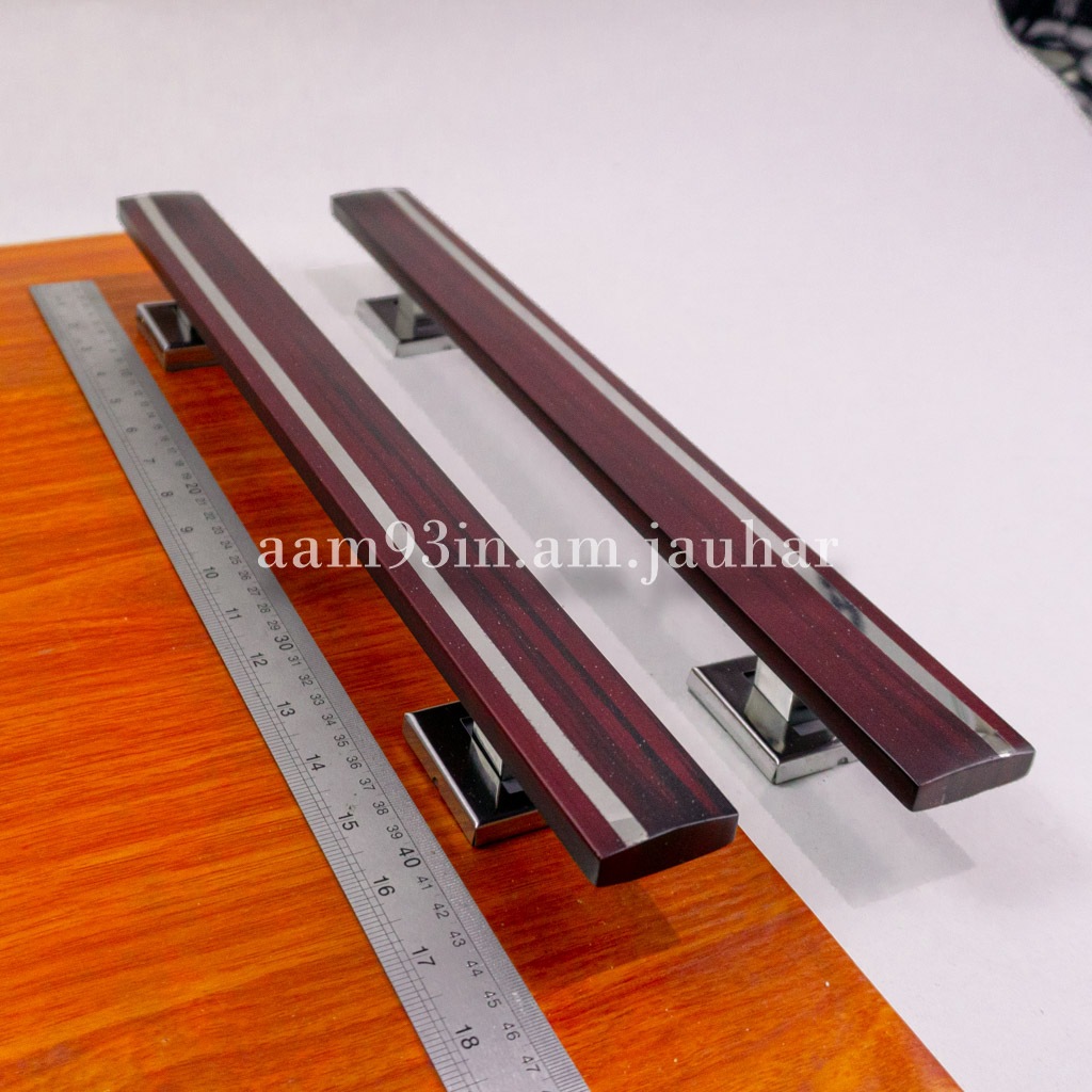 Handle pintu rumah kotak panjang 45 cm kayu mahoni full lis tarikan pintu gagang pintu kunci pintu