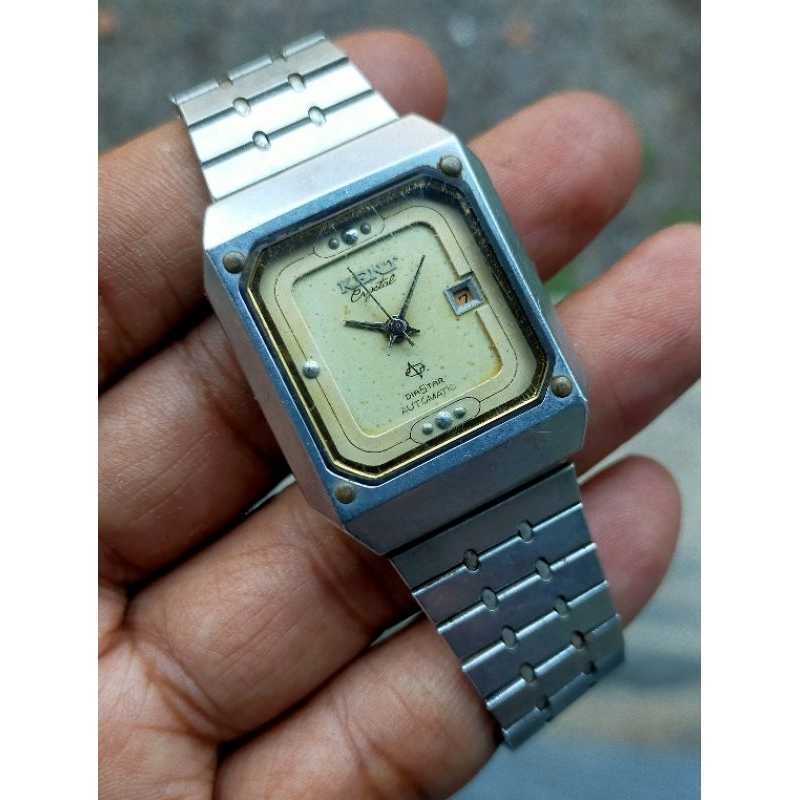 Jam Tangan Kent Crystal Tank Automatic Swiss Vintage.