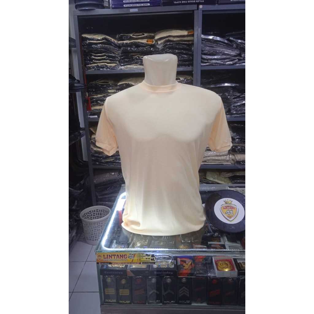 kaos satpam krem polosan/kaos krem polos