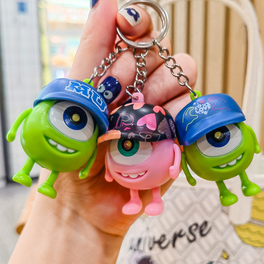 COD LED I love you Mike Gantungan Kunci Kartun Lucu Key Chain Lucu Glitter Kunci Mobil ​​​​Mainan Di