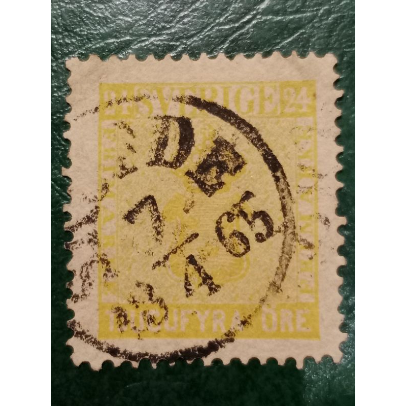 

Prangko Swedia 24 ORE tahun 1858 USED