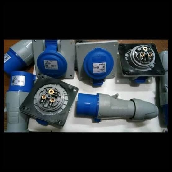 LEGRAND 1SET PLUG SURFACE MOUNTING SOCKET 3 PIN 16A FEMALE+MALE BIRU