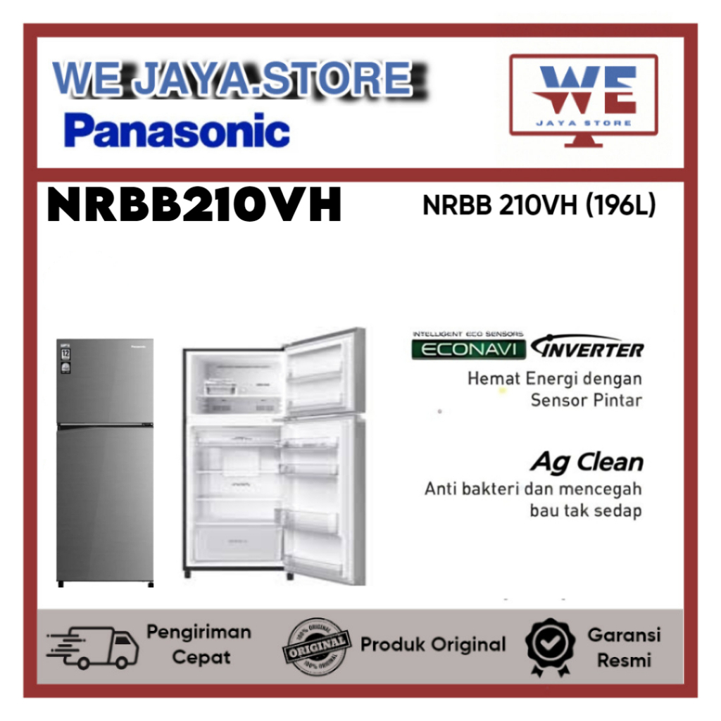 KULKAS PANASONIC 2 PINTU INVERTER NRBB210VH/NRBB220VH/NRBB250VH/NRBB270VHKULKAS PANASONIC 2 PINTU IN