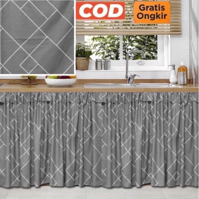 Gorden Kolong Dapur Poni Bisa Custom Size Tinggi Gorden Kolong Dapur Renda