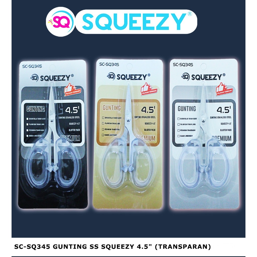 

SQUEEZY Gunting Transparant 4,5" inchi (1pcs)