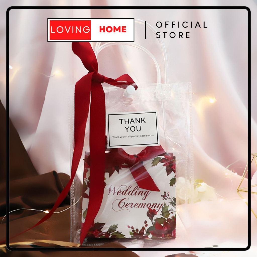 

LOVING HOME - Paper Bag Kantong Hadiah PVC Mika Elastis Polos Bening Tas Kado Premium
