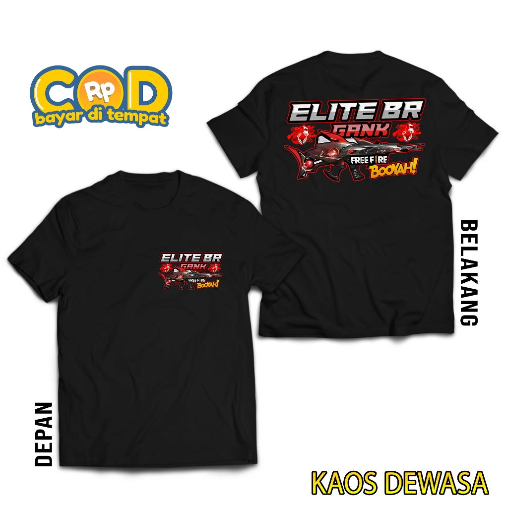 Hosin Shop - Baju FF - Baju Free Fire - Elite CEES BR Megalodon - Versi Scar Megalodon - Baju Distro