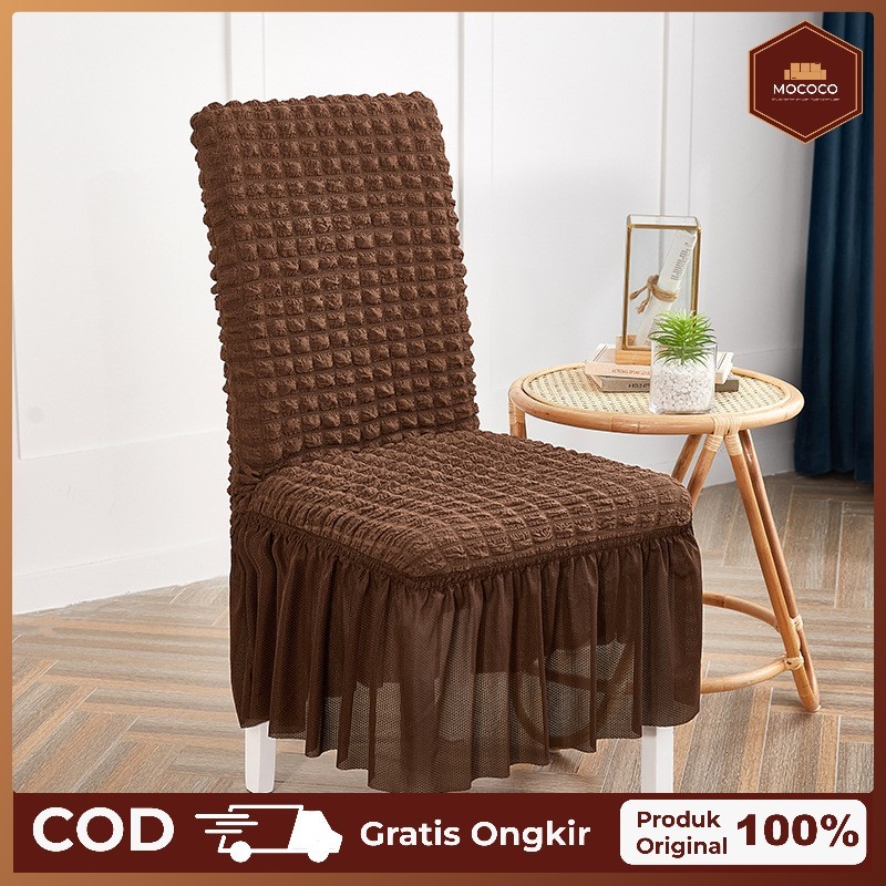 Ay00 Sarung Kursi Meja Makan Sarung Kain Kursi Bangku Makan / Cover Sarung Kursi Makan Elastis