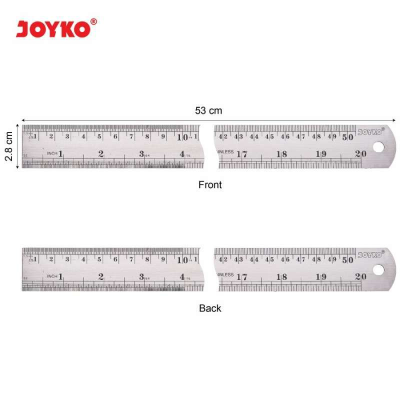 

Penggaris Besi / Ruler (Stainless Steel) 30 cm / 50 cm / 100 cm JOYKO