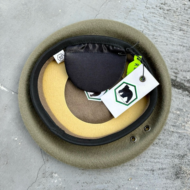 topi baret coklat satpol pp + emblem mirror