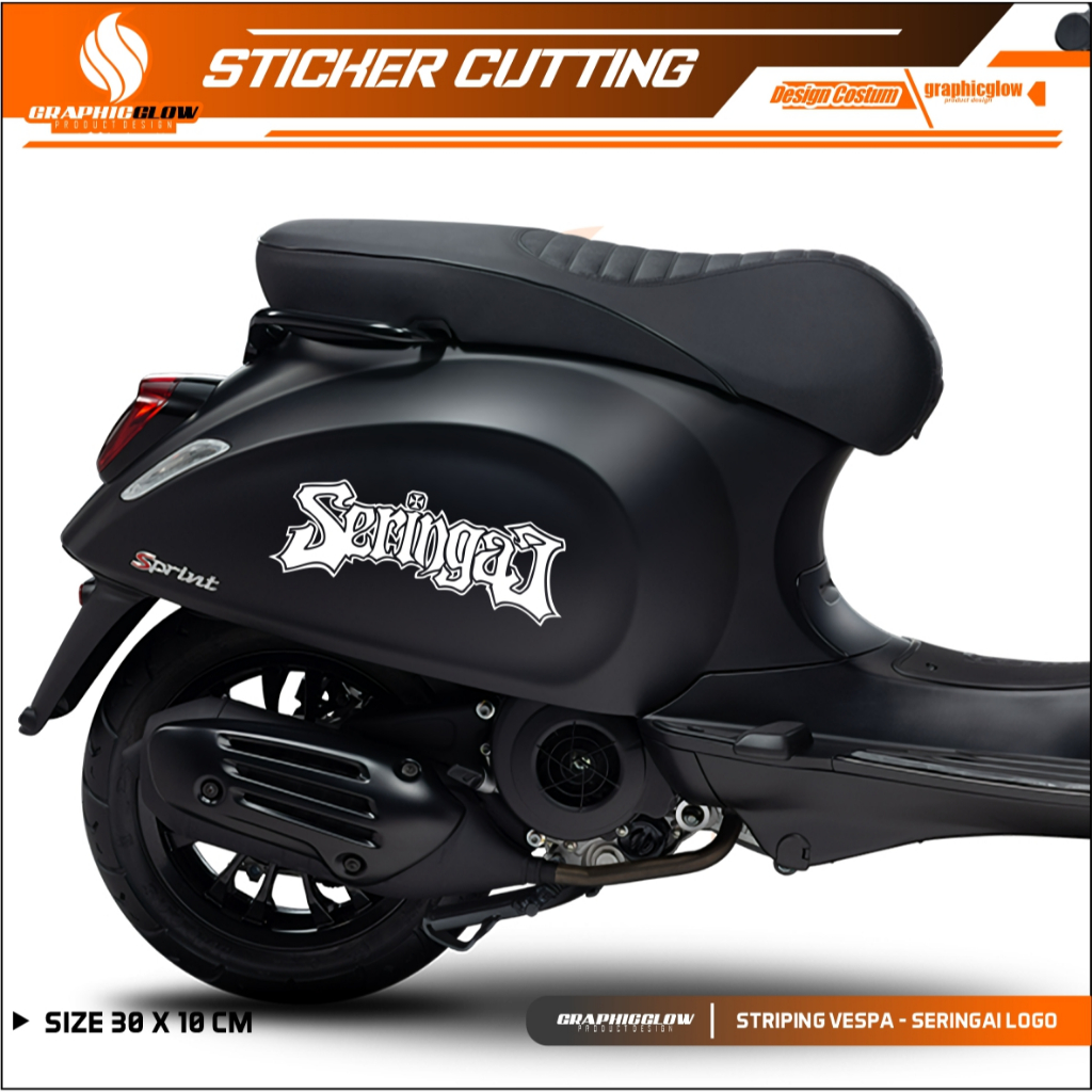 STICKER CUTTING STIKER MOTOR STRIPING CUTTING VESPA SC VSP SPRINT LX SCOOPY LOGO SERINGAI