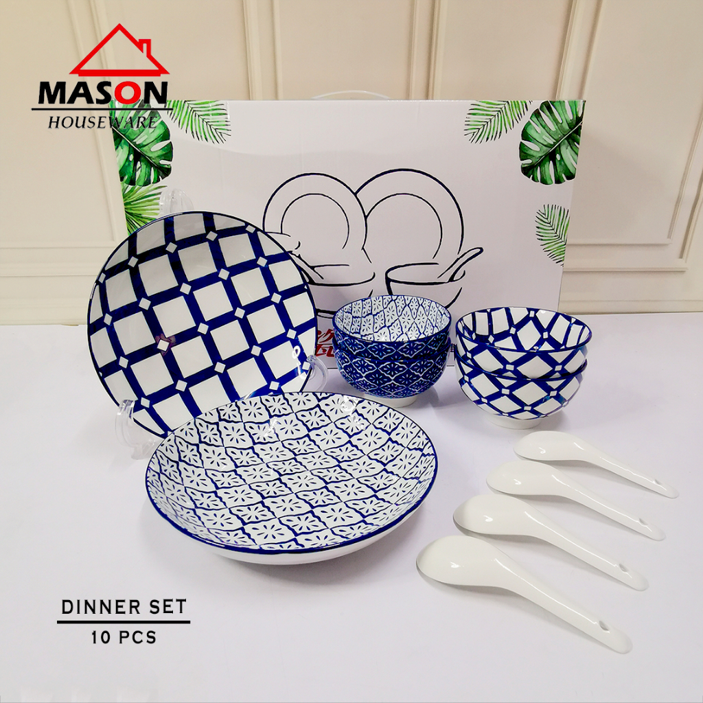 DINING SET / DINNER SET / SET HAMPERS 10 PCS MOTIF KETUPAT