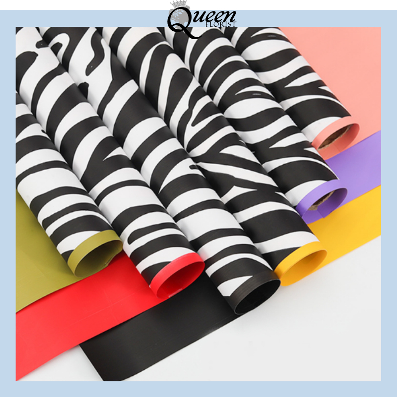SKY Kertas Buket Bunga Cellephone Kertas Wrapping Motif ZEBRA 6101