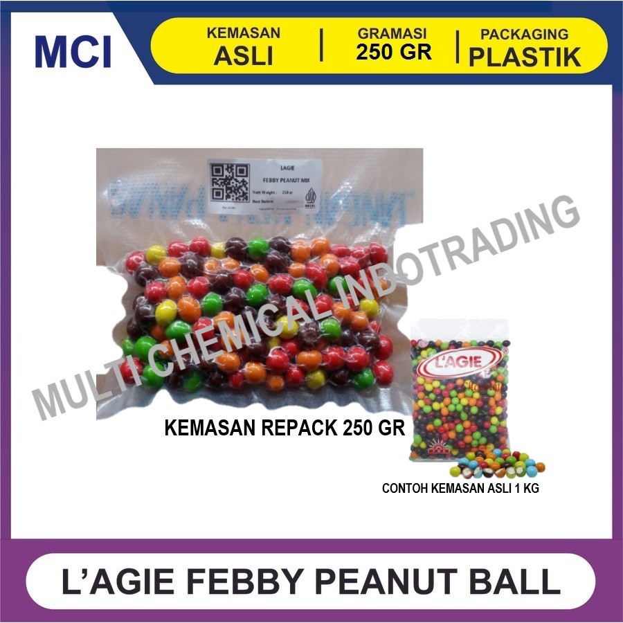 

(KEMASAN VAKUM) LAGIE FEBBY PEANUT WARNA WARNI - REPACK 250 GR