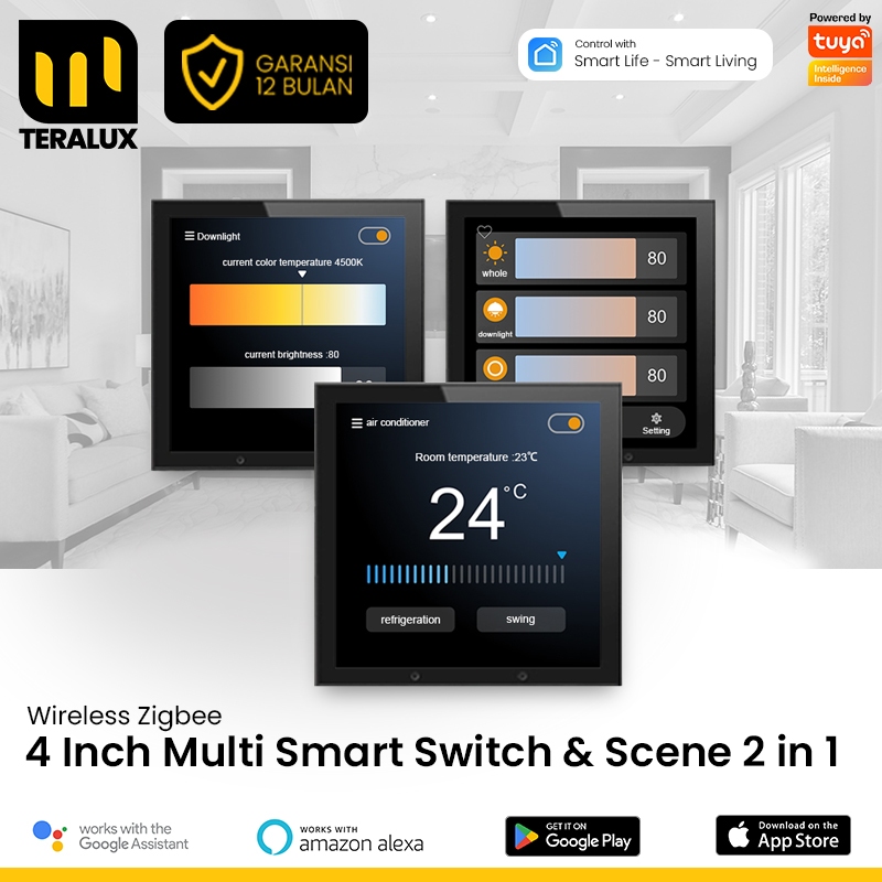 TERALUX Zigbee Smart Wall Switch 2 Gang / 4 Gang Tuya