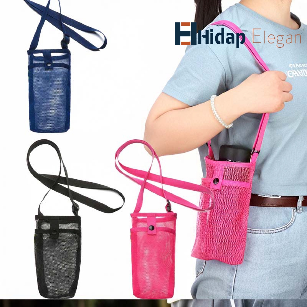 Murah Portabel Tas Botol Air Minum Dapat Dilipat Tas Botol Air Tas Selempang Botol Minum Selempang